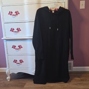 Old Navy Black Knit Long Hoodie Dress